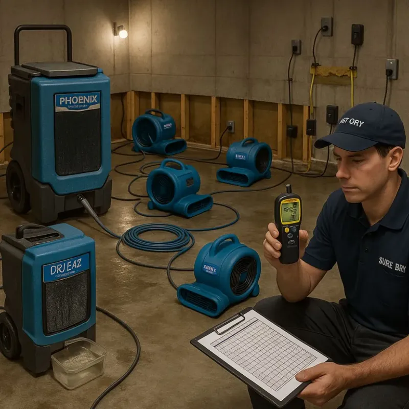 Structural Drying and Dehumidification process in Ferndale, MI